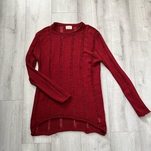 Burgundy long sleeve sweater
